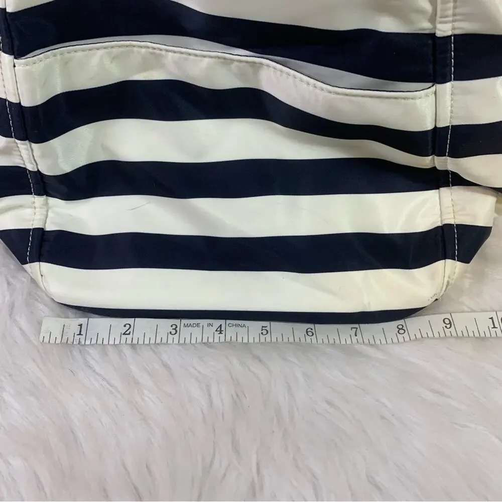 Kate Spade Navy and White Striped Overnight Duffle Bag B9